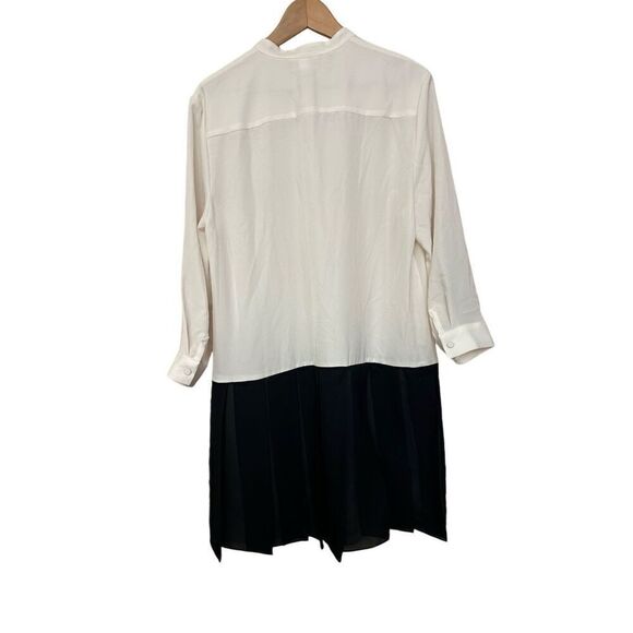 Phillip Lim for Target Black & White School Girl Box Pleat Bias Cut Mandarin Col - Picture 2 of 7